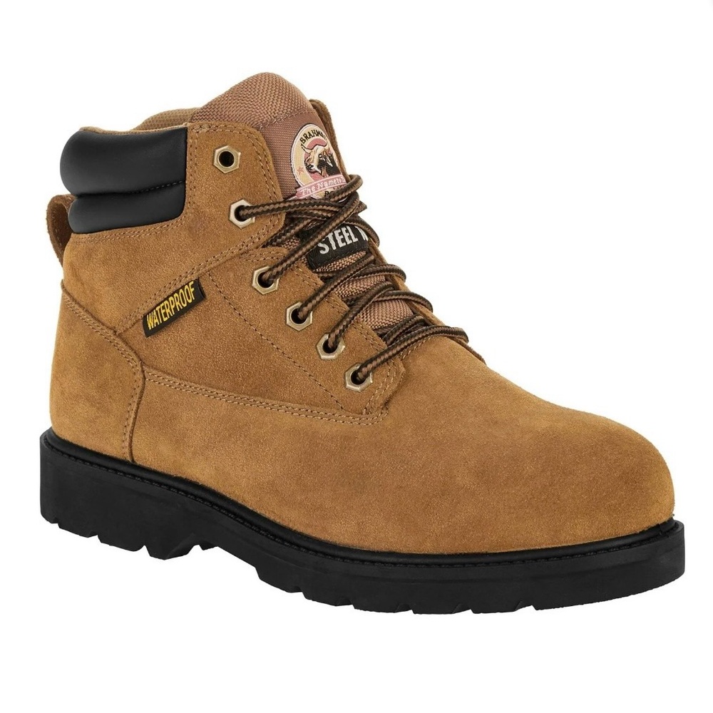 Brahma Beige Men's Waterproof Steel Toe Boots